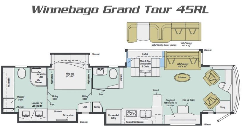California - Used 42QL Grand Tour For Sale - Winnebago Class A RVs ...